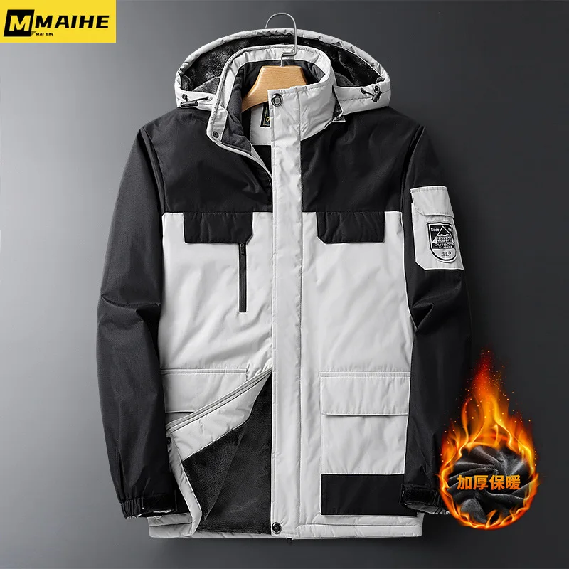 

Мужская куртка большого размера на зиму 2022, верхняя одежда, пальто оверсайз, флисовая пуховая теплая парка, Мужская водонепроницаемая куртка с капюшоном 9XL, большой размер 8XL