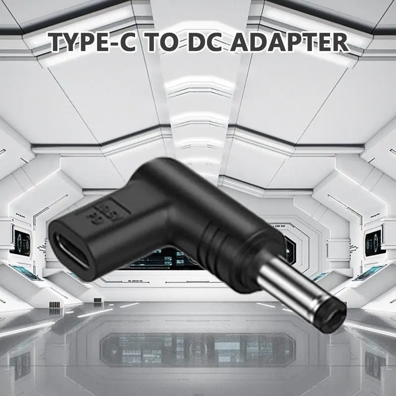 Adaptador tipo C hembra a CC, 19,5 V, 90 grados, tipo C hembra a macho, USB C a CC