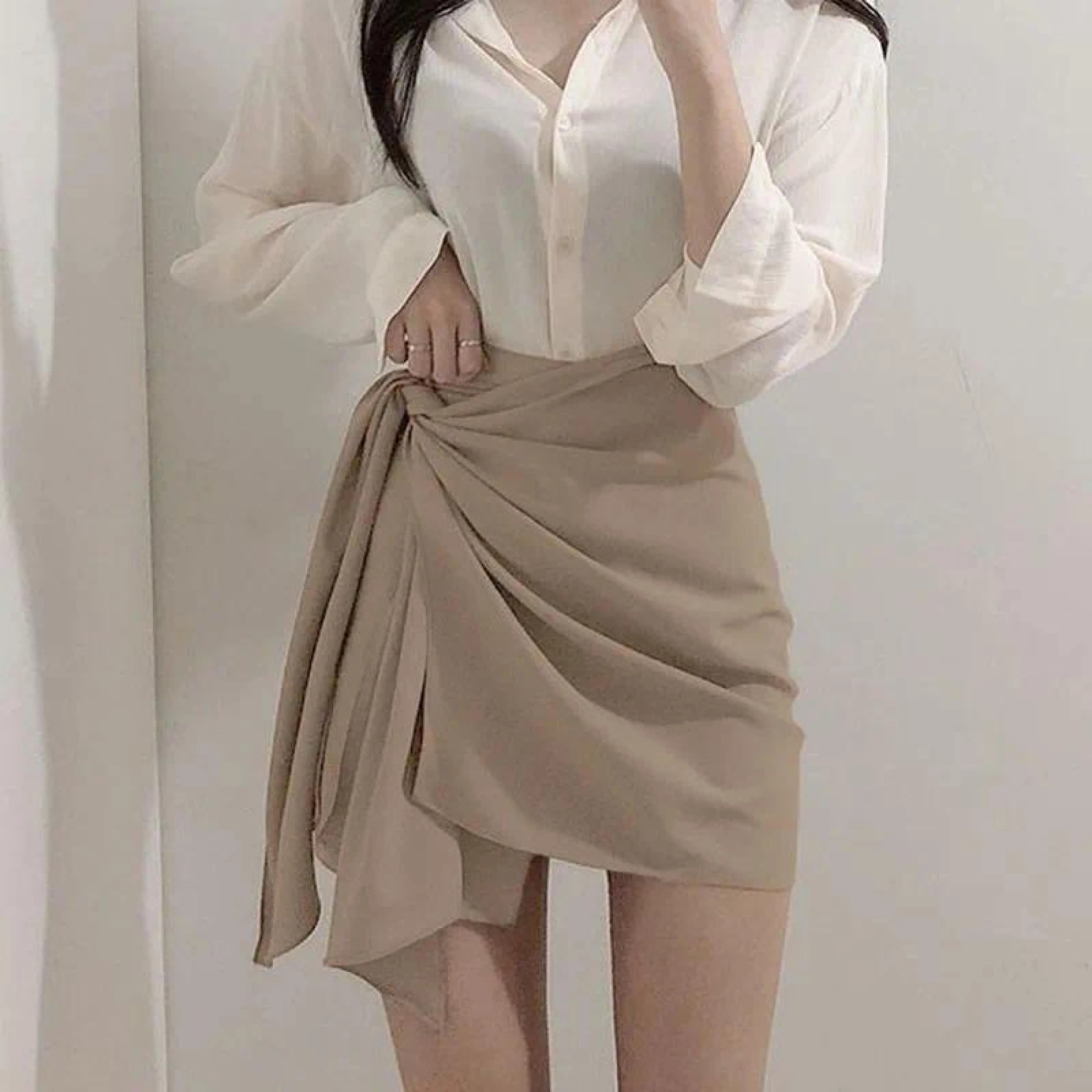 Korean Style Irregular Mini Skirts Women Summer 2023 New High Waist Office Short Skirts Ladies Slim Fit Body Hip Skirt Dropship