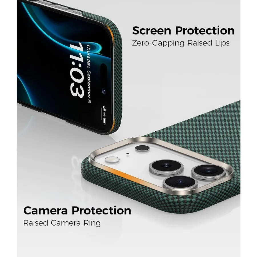 Custodia minimalista ultra sottile e leggera per iPhone 17 Pro Max con compatibilità Magsafe con Dupont Kevlar 1000D Arami