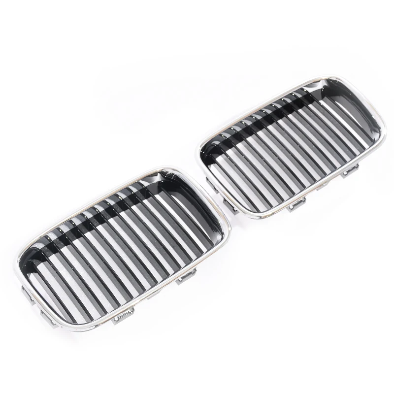 Single Line Chrome Frame Silver Grill Kidney Grill For BMW 3 Series E36 Pre-LCI Coupe Sedan 1992-1996 316i 318i 320i 325is view 6