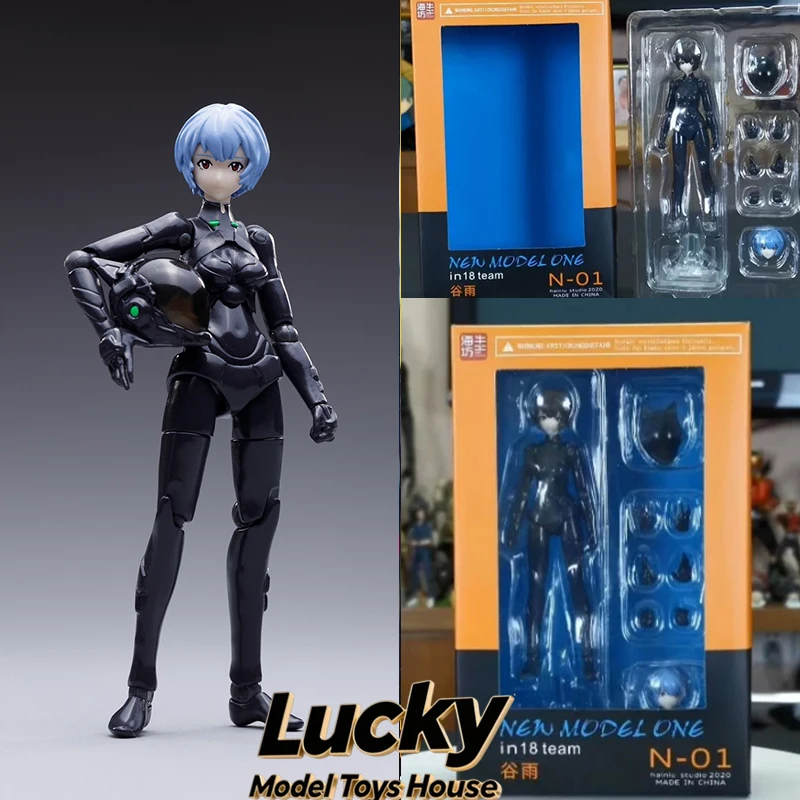 

NEW MODEL One N-01 in18 Team 1/18 Blue Hair Anime Mobile Suit Girl Action Figure Mini 3.75inch Hainiu Studio Soldier Doll Gifts
