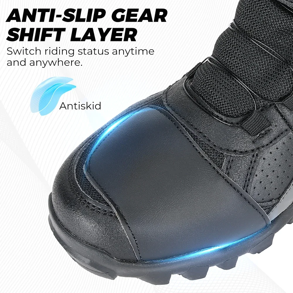 Botas de moto para hombre, zapatos de carreras, zapatillas de deporte diarias para montar, Unisex, muy elásticas, transpirables, cómodas, para ciclismo al aire libre