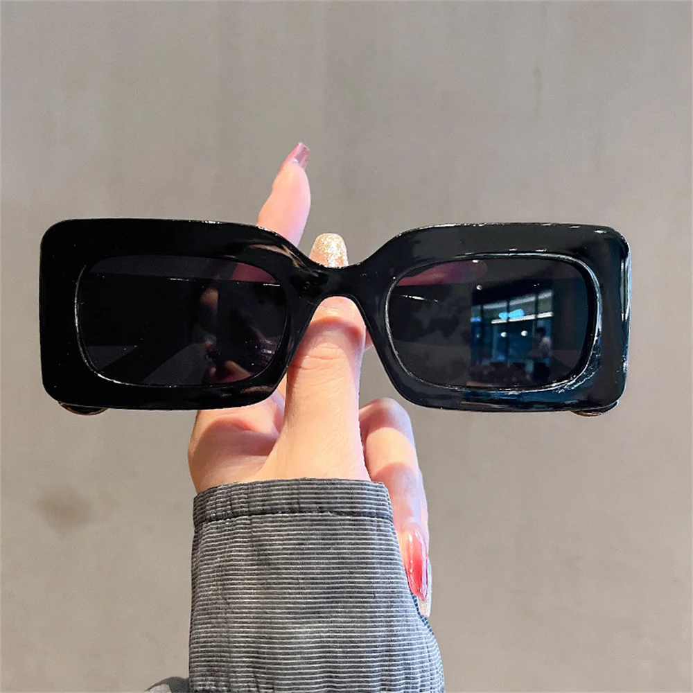 Occhiali da sole rettangolari piccoli retrรฒ donna e uomo occhiali da sole Color gelatina alla moda occhiali da sole UV400 da uomo quadrati verdi