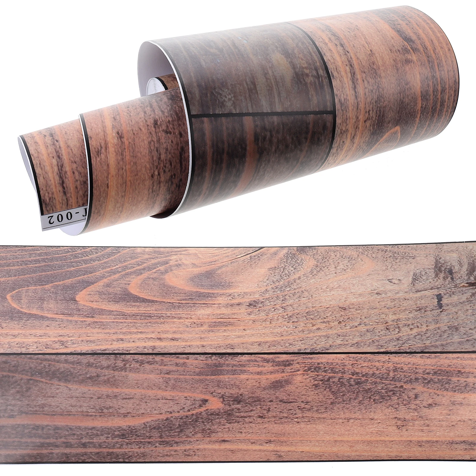

Wood Grain Stickers Peel Linoleum Flooring Roll Stick Planks PVC Material Decorative Kitchen Living Room Office Garden Use