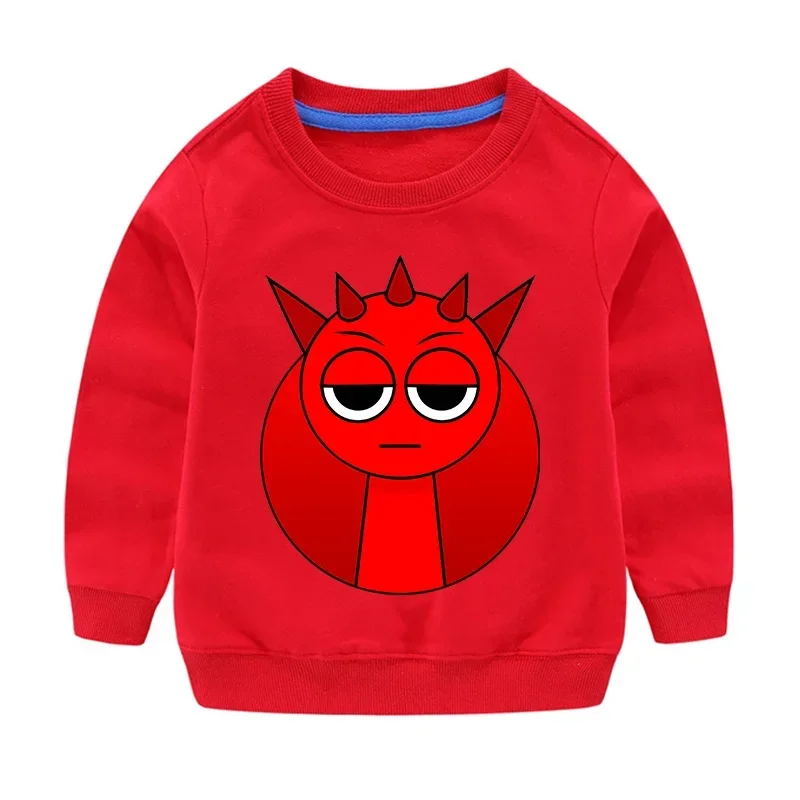 Sprunki جولة الرقبة الطفل البلوز أنيمي الكرتون ملابس عصرية الفتيان الفتيات ربيع الخريف Kawaii ملابس هدايا عيد ميلاد الاطفال