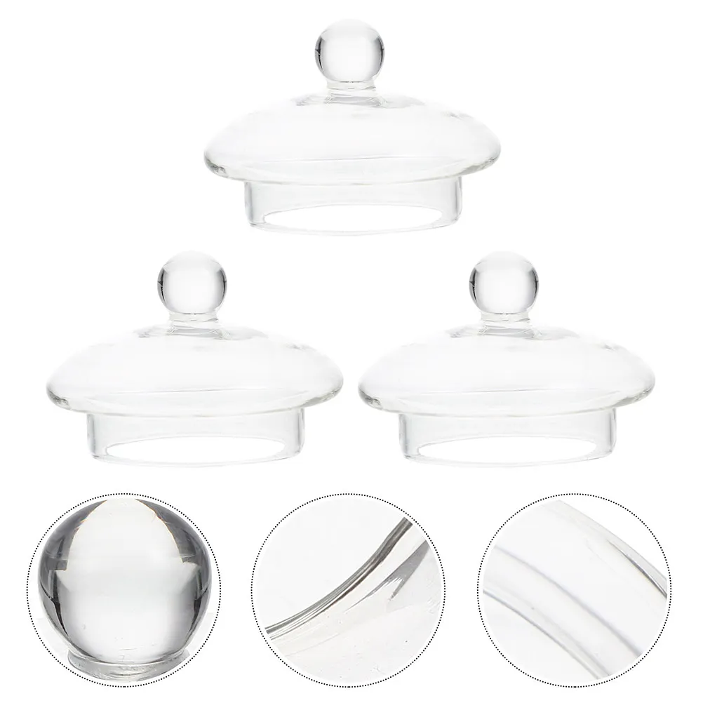 3Pcs Premium Glass Teapot Lids Delicate Design Easy Install Detach Leak Proof Sealing Cap for Home Tea Ceremony Pot Covers