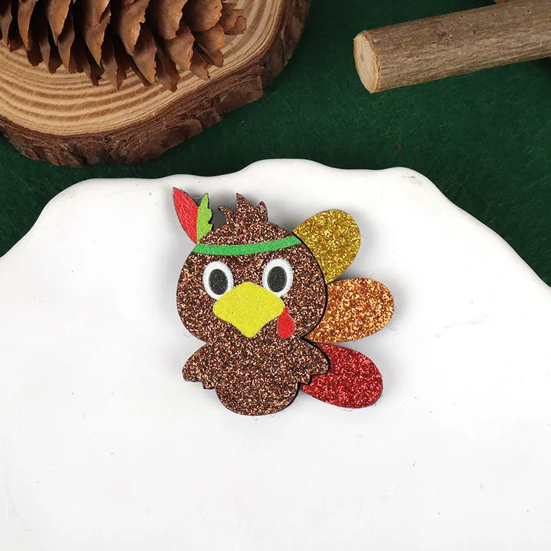 200 Stück Thanksgiving DIY Handgemachtes Zubehör-Set Truthahn Kürbis Ahornblatt Kopfschmuck Dekorationen Kleidung Hut Kühlschrankmagnete Cra – Detail 17