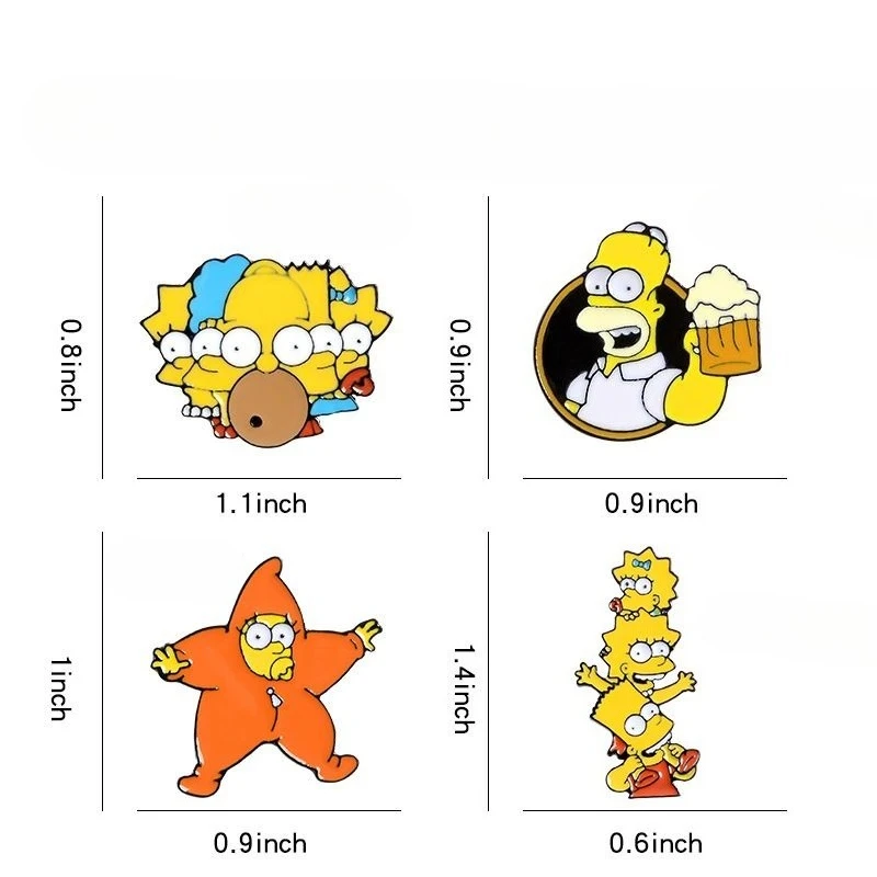 The Simpsons Homer J. Simpson Anime Merchandise Unique Creative Brooch Pin for Men and Women Clothing Shoes and Hat Decoration - view 3