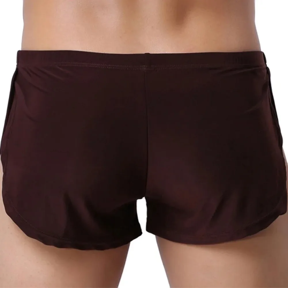 Male Panties Underwear Boxers Breathable Men Boxer Pajamas Side Split Solid Underpants Cueca Homem Comfortable Shorts Sleepwear