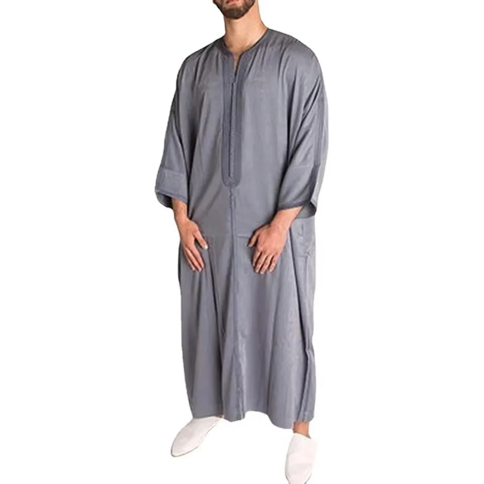 Jubba Thobe For Man Islamic Muslim Clothing Fashion Moroccan Saudi Arabic Dubai Oman Abaya Long Embroidery Casual Kaftan