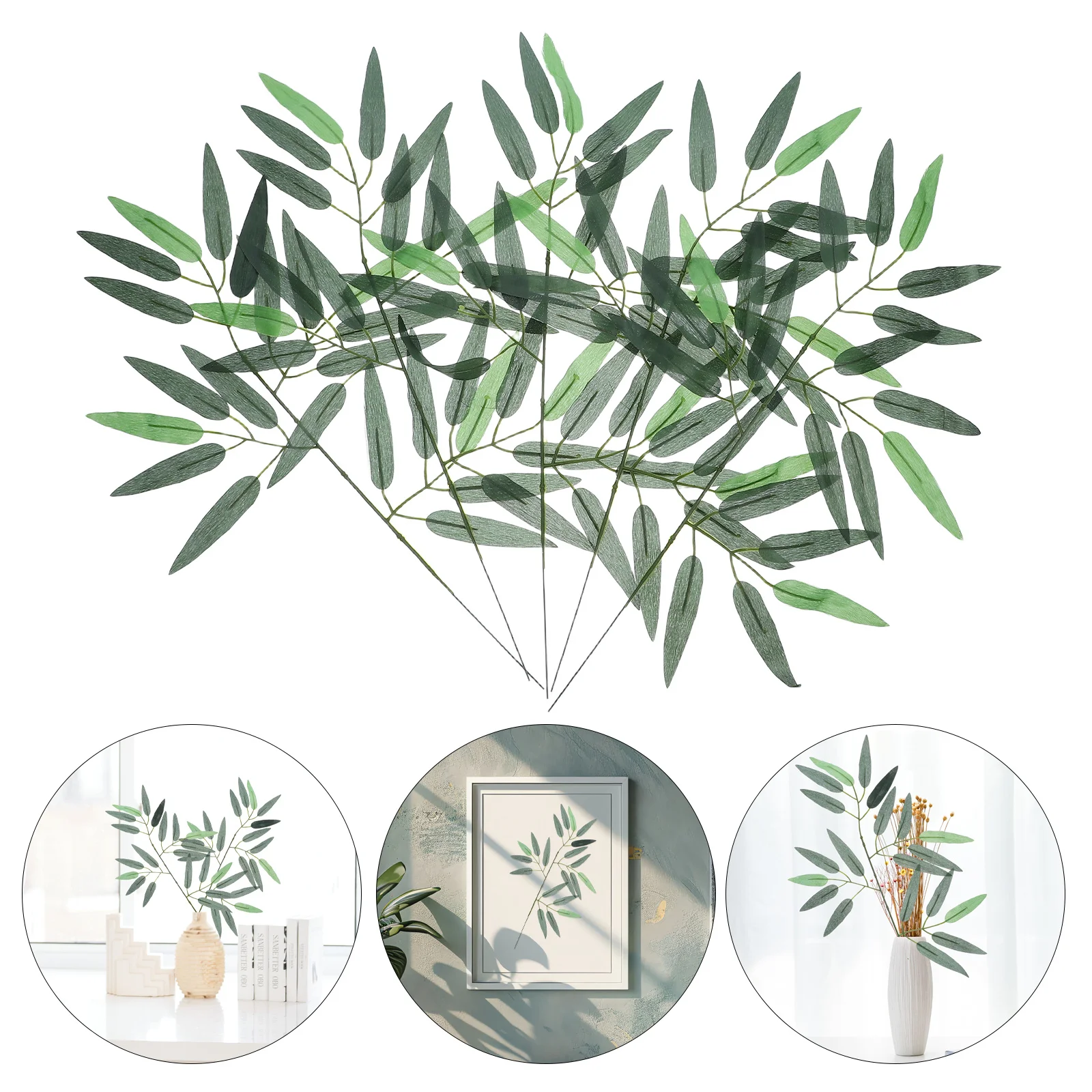 

50Pcs Lifelike Artificial Bamboo Leaves Bright Look for Parties Gardens Exposed Wires Cover Decor Fake Bamboo Leaves