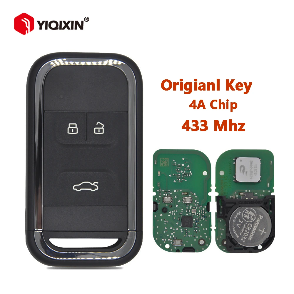 YIQIXIN 434Mhz 4A Chip Car Remote Control Key For Chery Tiggo 5 Tiggo 7 Tiggo 8 Arrizo 5 6 7 Smart Key