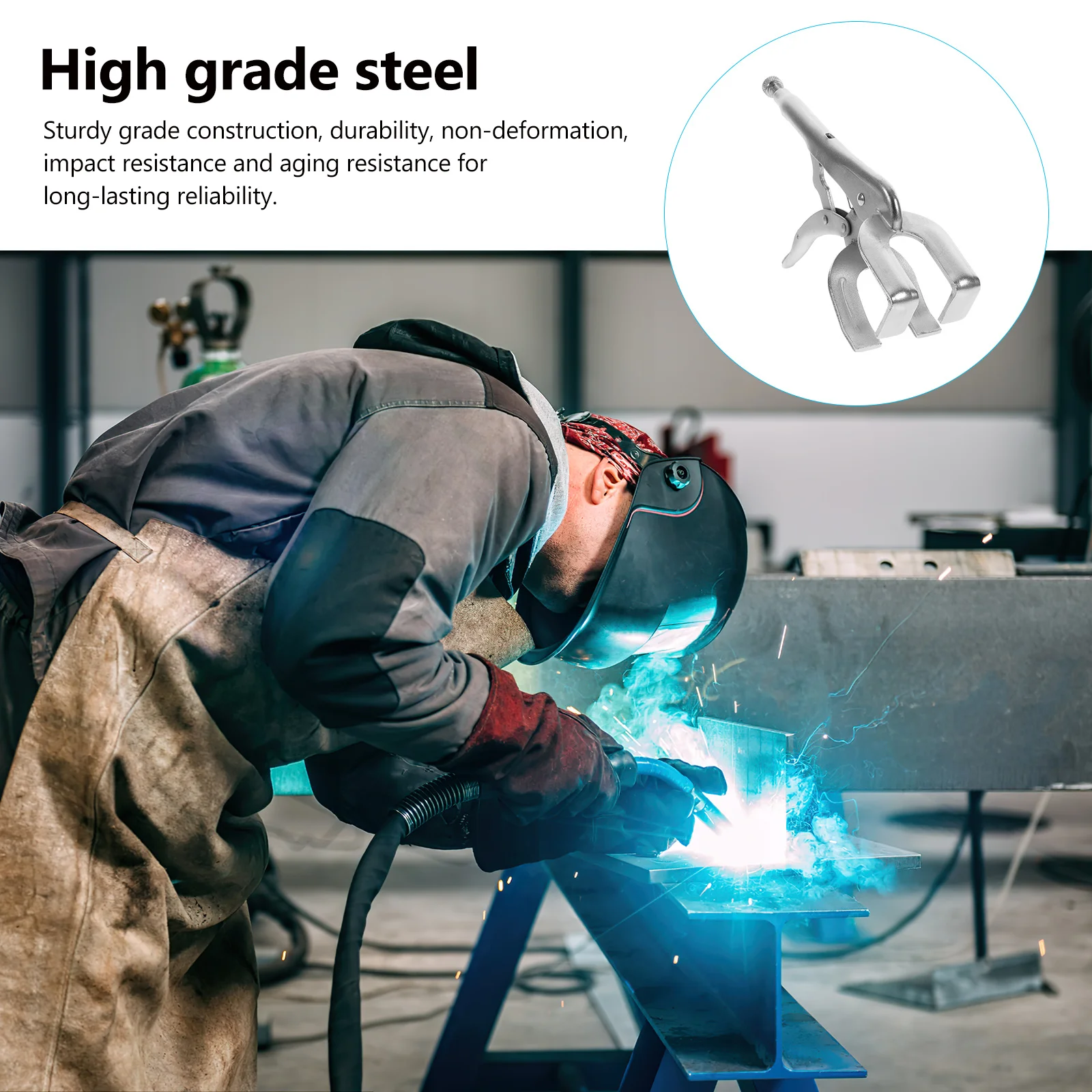 

11 Inch U-Shaped Welding Pliers High Grade Steel Adjustable Locking Clamp Soldering Tools Durable Non-Deformation Impact