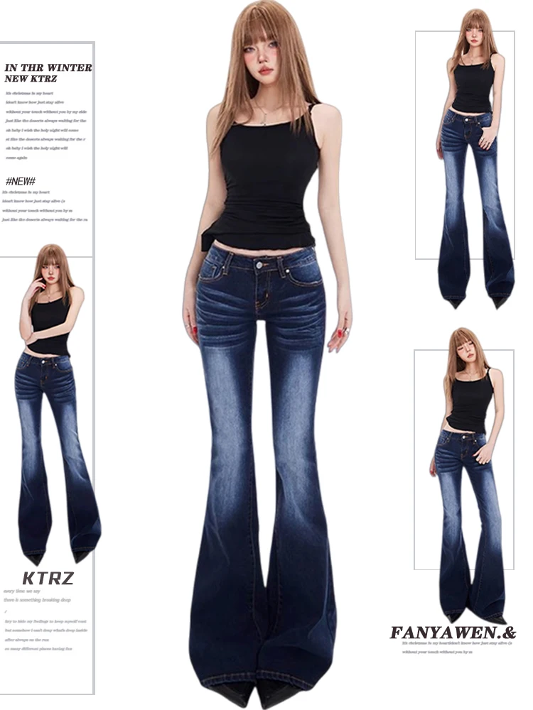 

Джинсовые джинсы Bell Bot с высокой талией, женские эластичные брюки в стиле ретро, прямые брюки для похудения для больших размеров, боди с грушей