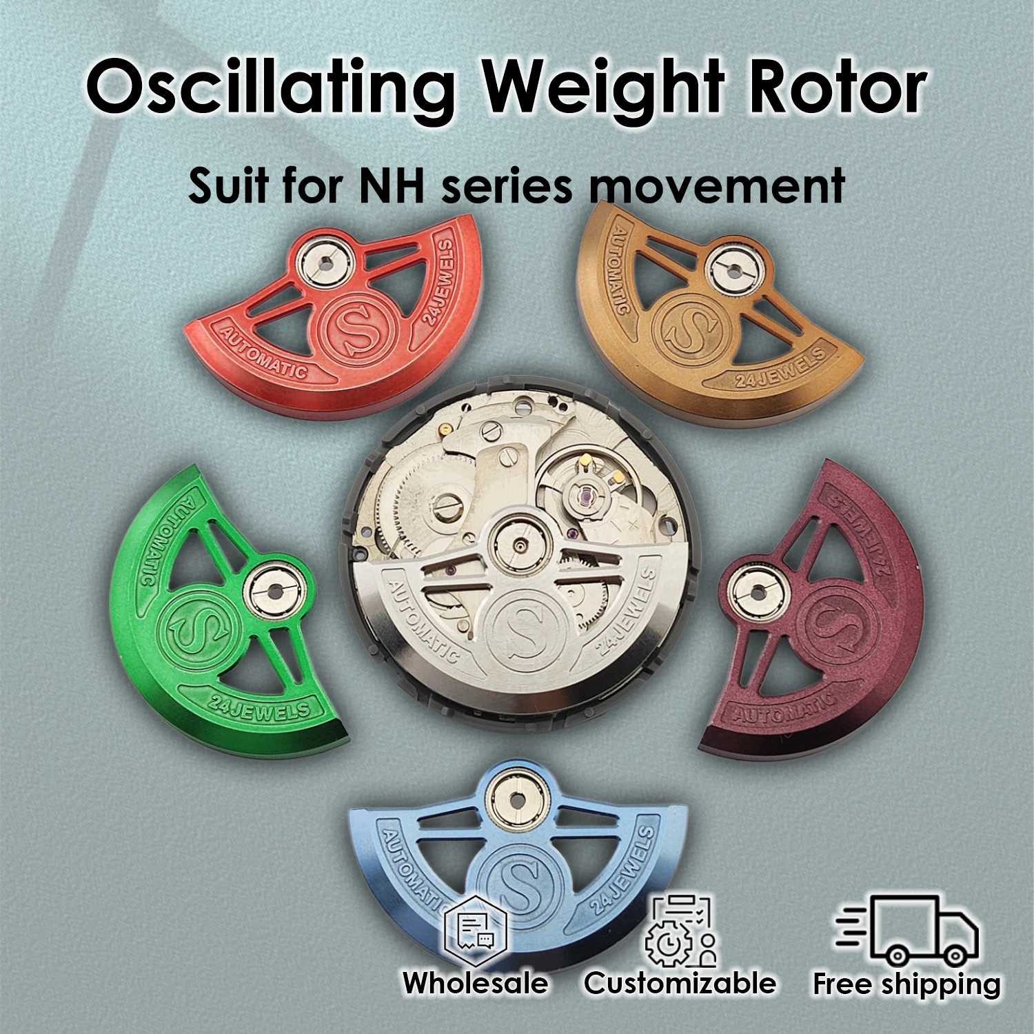 

Ротор с качающимся весом S, полый костюм для серии NH 4R35B 4R36A, аксессуар для ремонта автоматического движения, оптовая продажа