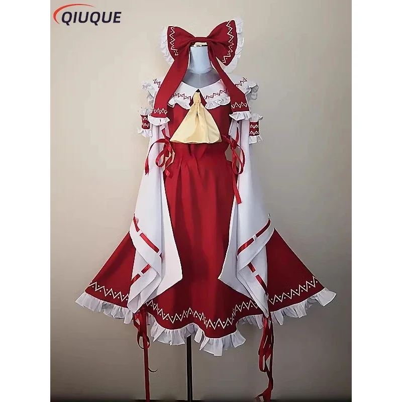 qq45Anime Touhou Project disfraz de Cosplay Hakurei Reimu Mikofuku vestido de uniforme para mujer conjunto completo