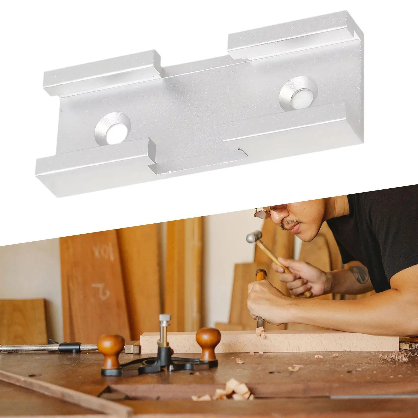 Woodworking T Track with Predrilled Mounting Holes Double Cut Jig Profile for Fixtures Workshop Router Table Drill Press Table