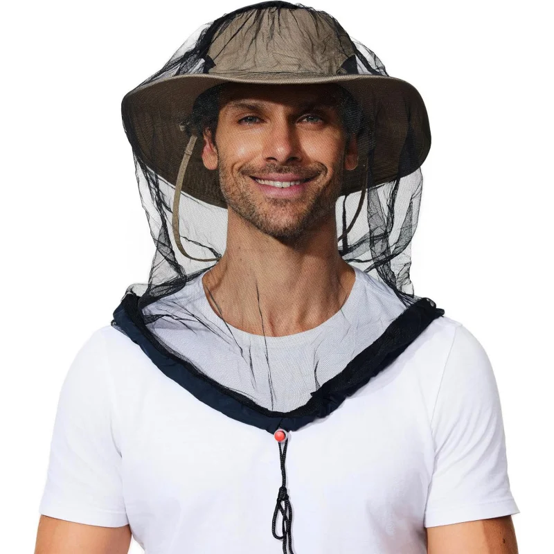 Mosquito Repellent Hat Mosquito Repellent Mask Outdoor Mosquito Net Mask Beekeeping Fishing Sun Protection Hat Head Net Face Net