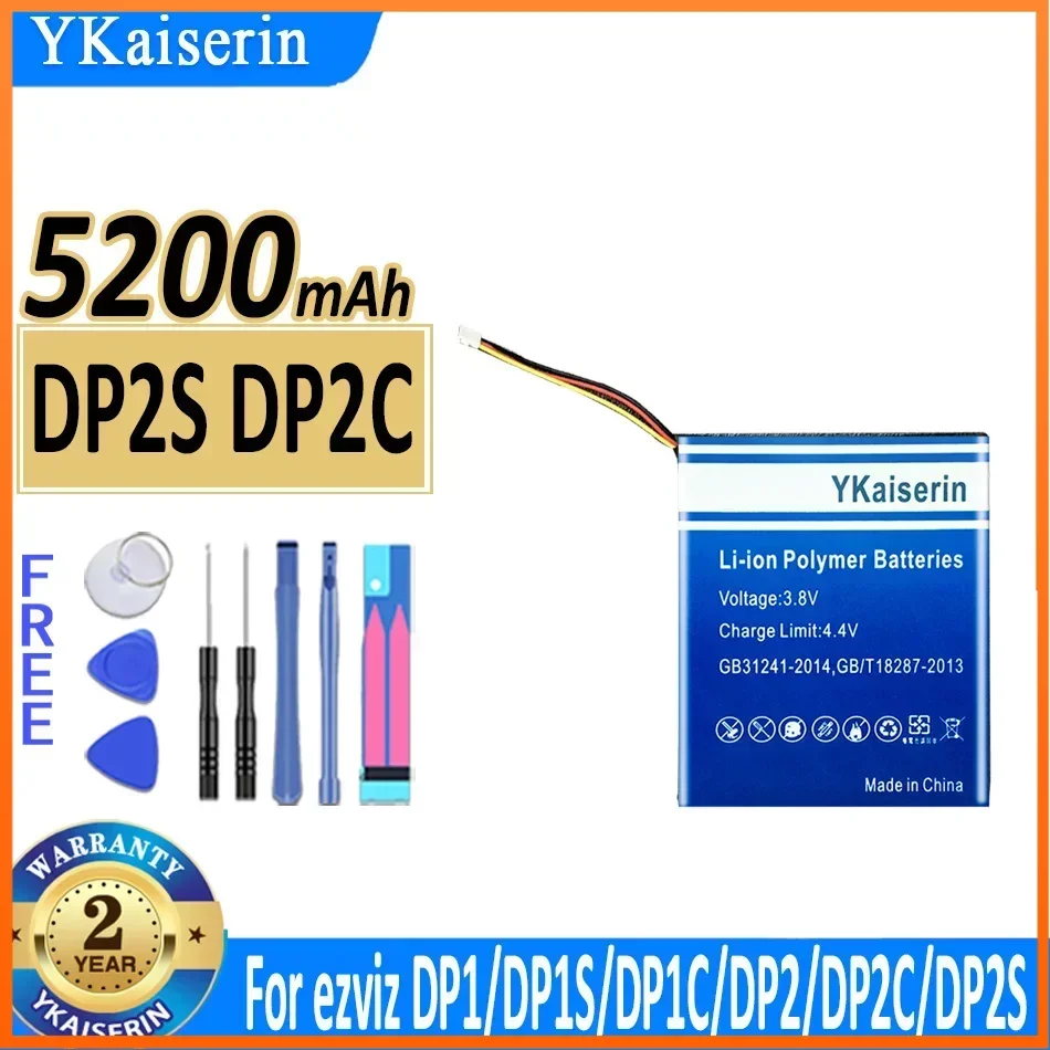 5200mAh YKaiserin Battery For ezviz DP1 DP1S DP1C DP2 DP2C DP2S HD Video Smart Home Door Viewer Digital Batteries