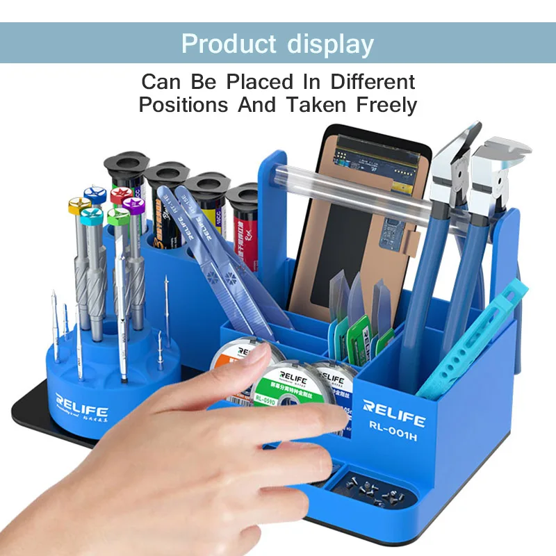 RELIFE RL-001G RL-001H Desktop Storage Holder for Mobile Phone Multi-function Glue Screwdriver Brush Collection Bracket