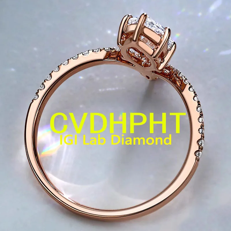 

Частная настройка 1 2 3 4 карата Настоящее розовое золото 18 карат IGI Выращенное в лаборатории бриллиантовое кольцо Форма маркизы Обручальное кольцо с бриллиантом Factory Eng