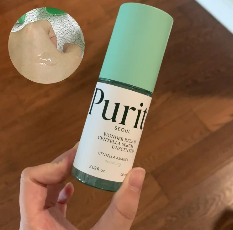 Purito Skin Care - Crema facial con esencia de extracto de bambú de 100 ml, suero facial de Centella Asiática de 60 ml, para todo tipo de piel, calmante