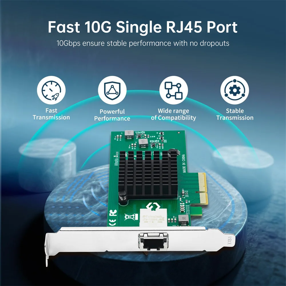 10G PCIE إلى RJ45 AQC107 WiFi بطاقة الشبكة PCIE X4 جيجابت إيثرنت 10000Mbps PCI Express LAN محول لقطع الكمبيوتر المكتبي