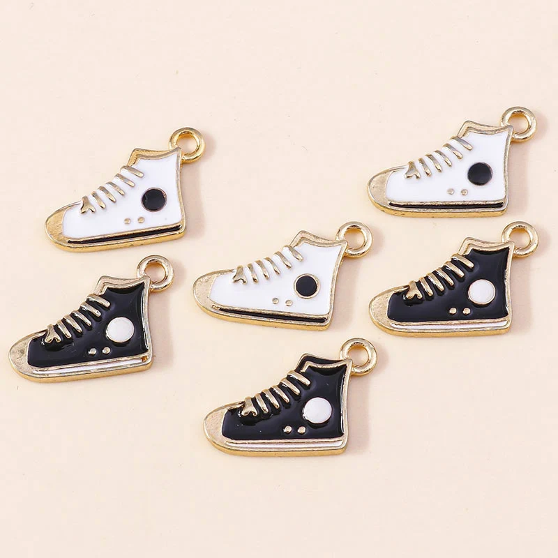 10 stücke Cartoon Emaille Sportschuhe Charms Turnschuhe Anhänger für Halskette Ohrring DIY machen handgemachte Schmuck Accessoires