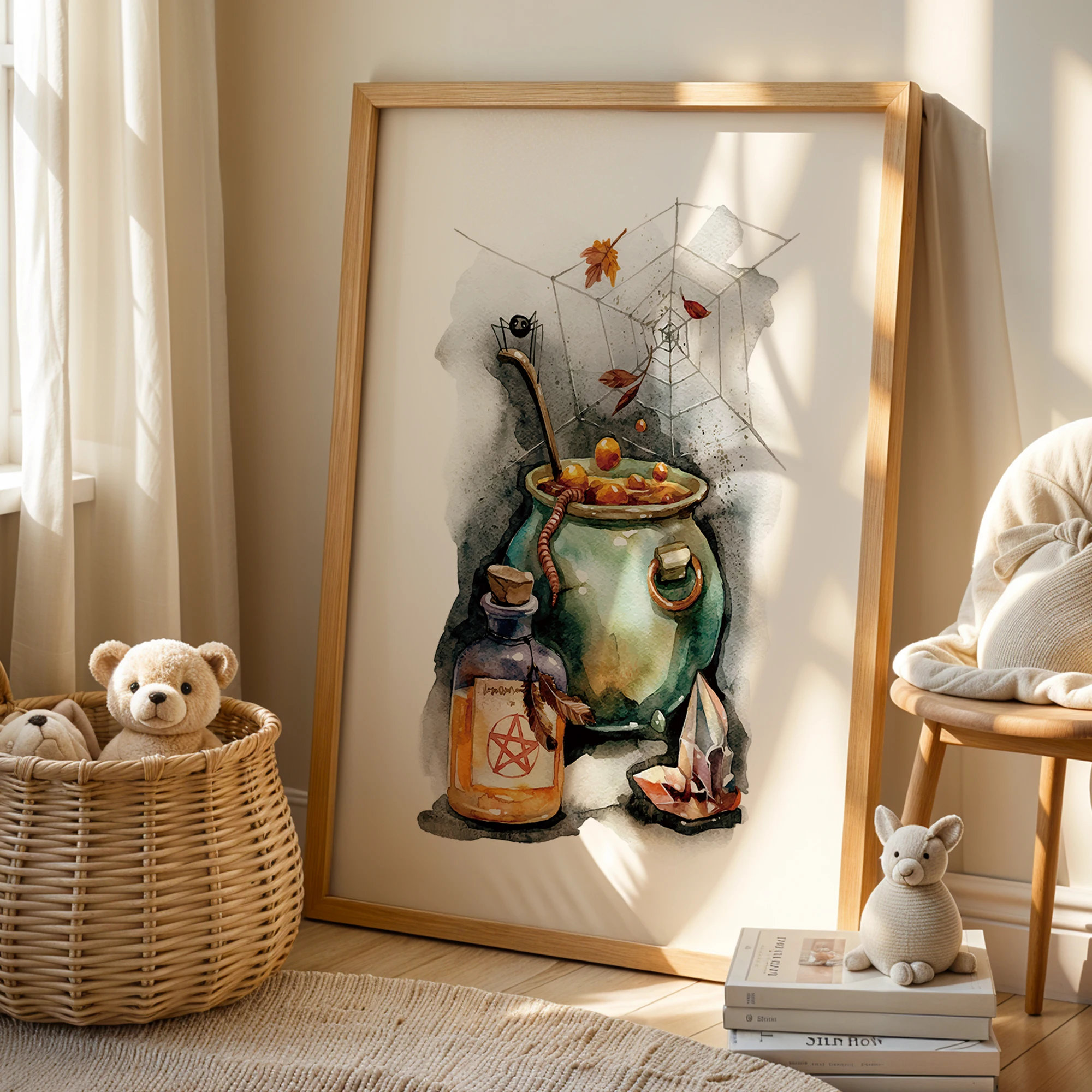 3 個パーソナライズされたカスタム名魔女壁アート版画キャンバス絵画ポスター画像ハロウィンリビングルーム家の装飾