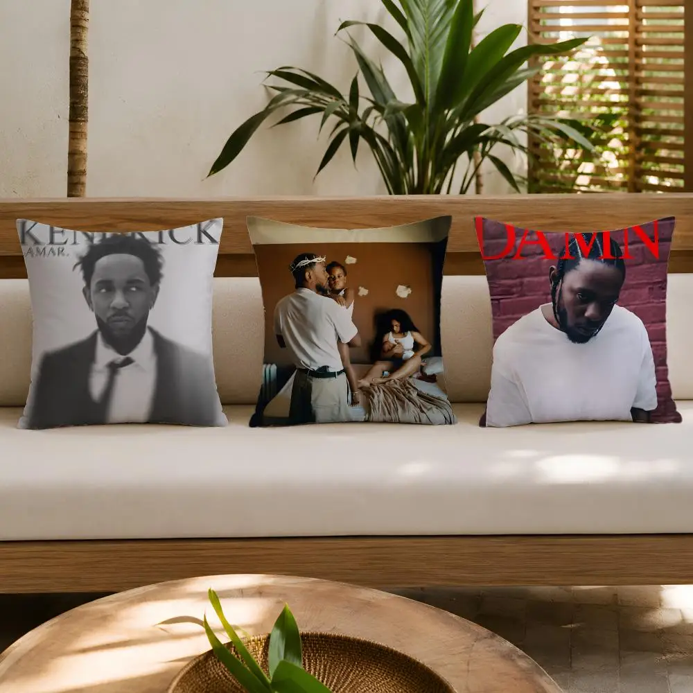 Rapper Singer K-Kendrick Lamar Cushion Cover Wrinkle-Resistant Short Plush Cushion Covers Breathable Machine-Washable