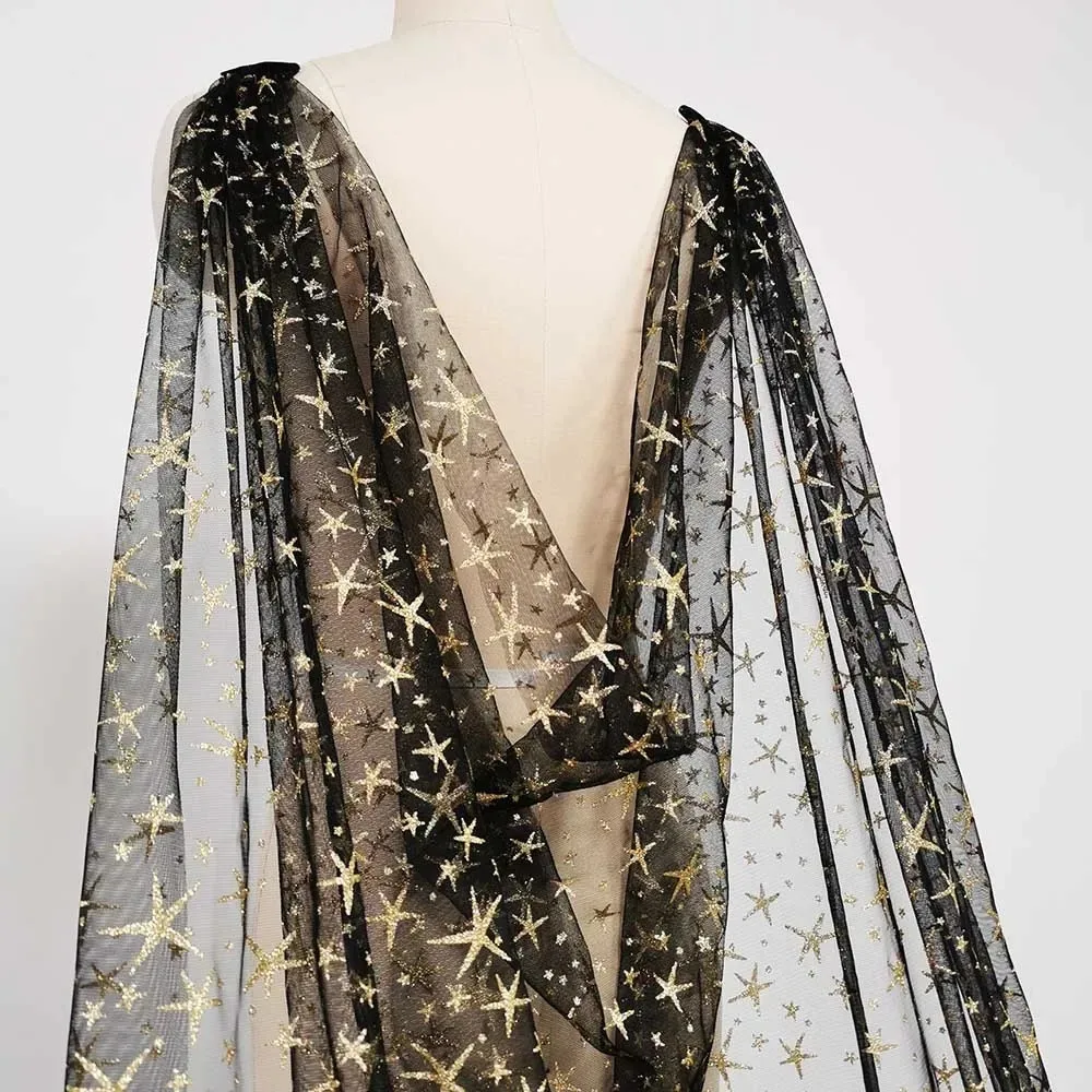 

Hochzeitsbezug aus schwarzen Tulpen, Goldenen Sternen, 3-метровый lange Brautnadel, мит-булавка, Schulterschleier, Hochzeitsaccessories
