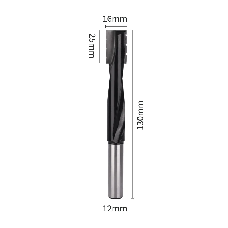 Imagem -02 - Haste Espiral Limpeza Inferior Bit Bit Router Carpintaria Fresa Bit de Madeira Face Mill Carbide Cutter End Mil 12 mm