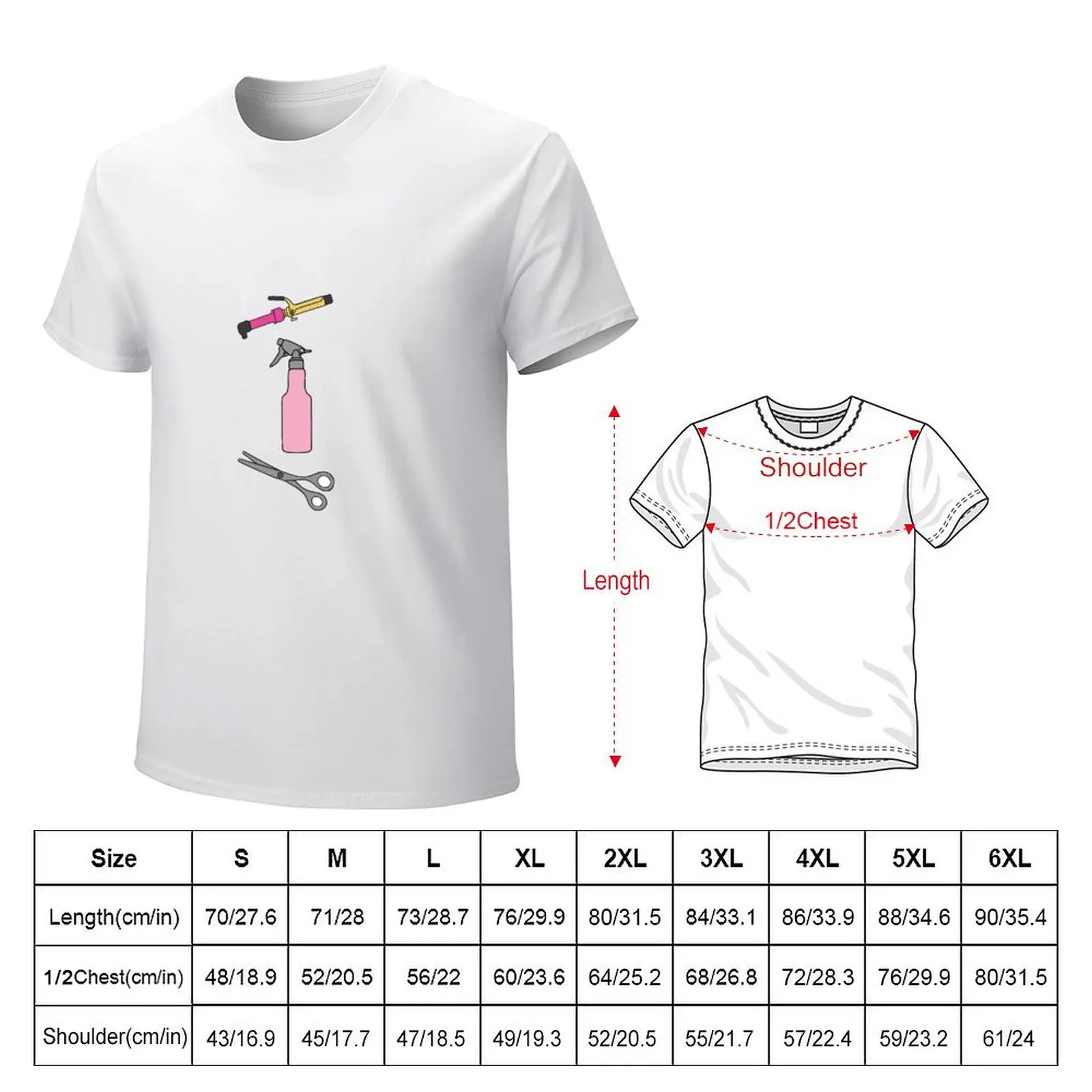 Hair Stylist Curling Iron, Spray Bottle, Shears, Scissors T-Shirt tees boys whites workout shirts for men