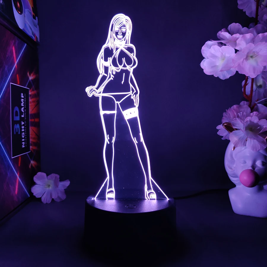 Tifa Lockhart 3D Night Light Novelty Gaming Room Setup Backlight Birthday Gift LED Table Lamp Final Fantasy Bedside Desk Lamps