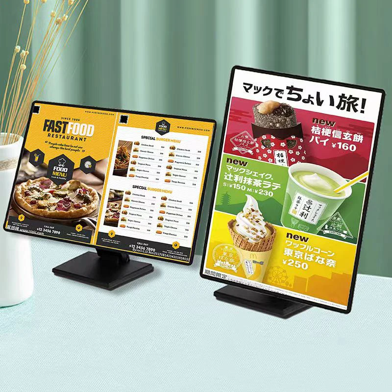 Ultrathin LED Tempered Glass Screen for Bar Restaurant Cafe Menu Display Board Luminous Price List Desktop Advertising Light Box