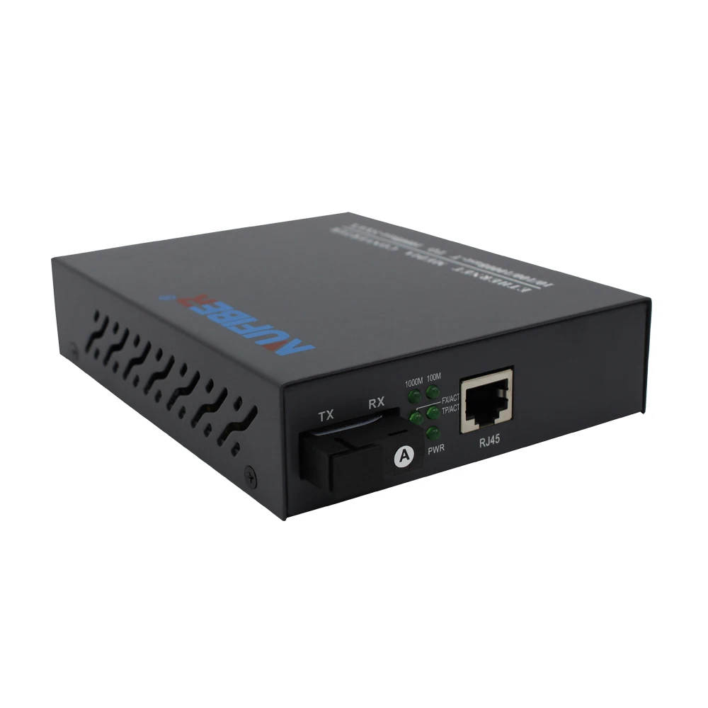 20km Tx1550nm/Rx1310nm Media converter 1*10/100/1000Base-Tx to 1*1000Base-FX single fiber Single Mode SC internal power supply