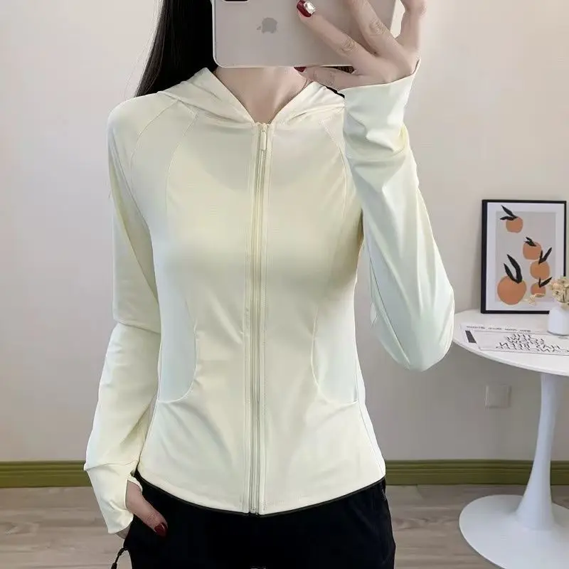 

2026Summer New Thin Sunscreens Jacket Female Ice Silk Sun Protection Clothing Coat Women Hooded Overwear Short Lady Outcoat Tops