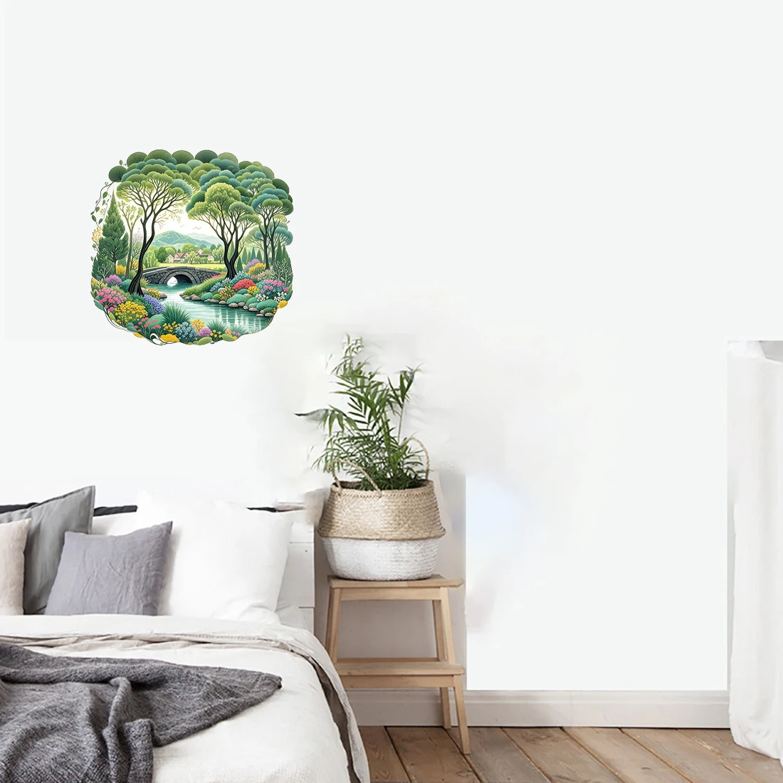 Three Ratels CD122 Beautiful rural scenery retro art wall stickers for home decoration door shop window decals
