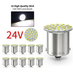 20pcs 24V Car LED Light led 1156 BA15S 1157 BAY15D Bulb 3014 22SMD Truck Bus RV DRL Daytime Running Light Tail Signal Lamp White