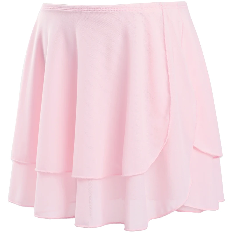 Girls Ballet Skirt Elastic Waist Dance Skirt Kids Mesh Short Skirt Double Layers Ballet Dance Skirt Tutu Dress Ballet Costumes