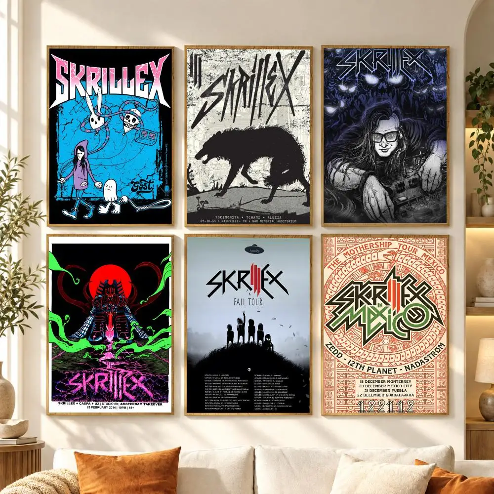 Energetic Rapper Singer s-Skrillex Poster Premium Modern Waterproof Wall Art Pictures for Bedroom Living Room Bar Decor