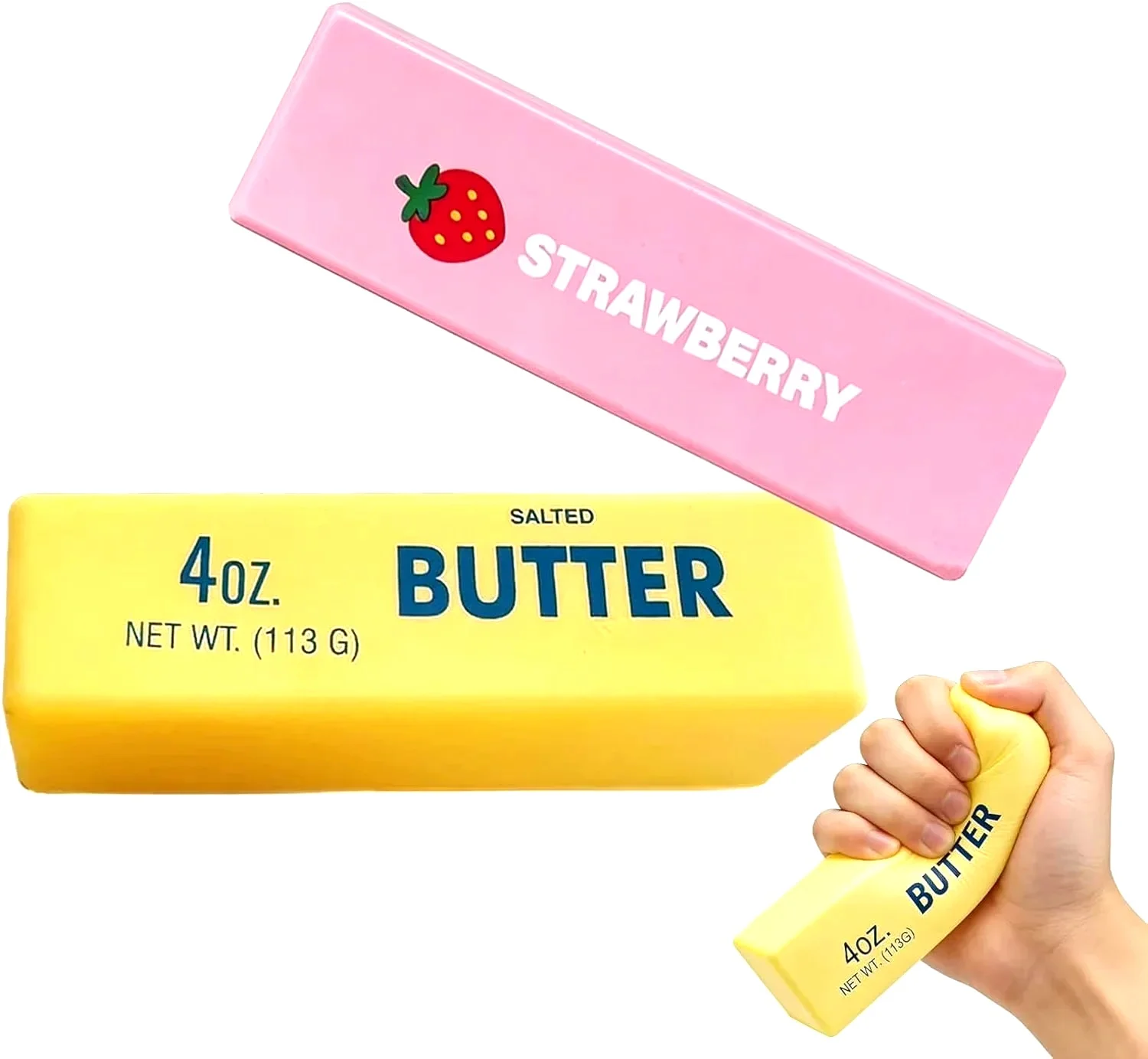 Butter stick simulation food play pinch music slow rebound decompression toy wet soft suction finger work decompression vent artifact