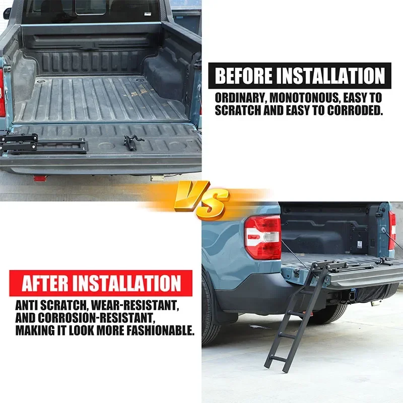 Aluminum alloy Pickup Truck Step Tailgate Ladder car rear tailgate ladder modification accessories For Ford Maverick  2022+