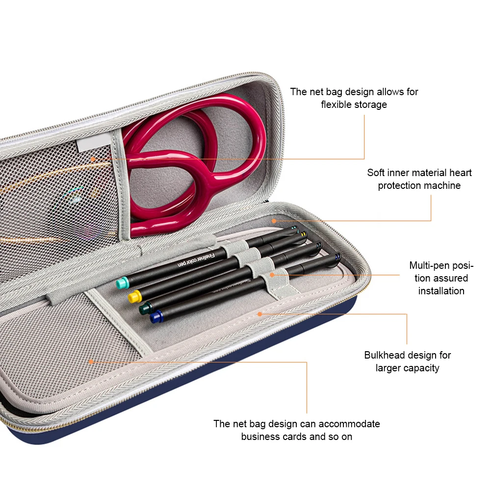 Stetoskop multifungsi tas penyimpanan EVA tas darurat kosong portabel tidak ditenun kotak penyimpanan medis cangkang keras kotak rumah