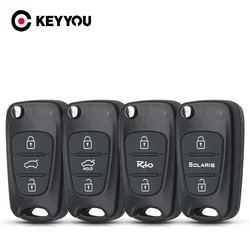 KEYYOU 1PCS New Car Key For Hyundai I20 I30 IX35 I35 Accent Kia Picanto Sportage K5 Flip Folding Remote Key Case