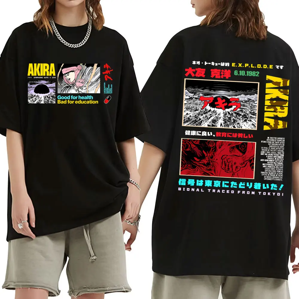 Hot Sale Japanese Science Fiction Cartoon Movie Anime Akira Shotaro Kaneda Graphic T-shirts Men Clothing Oversized Streetwear