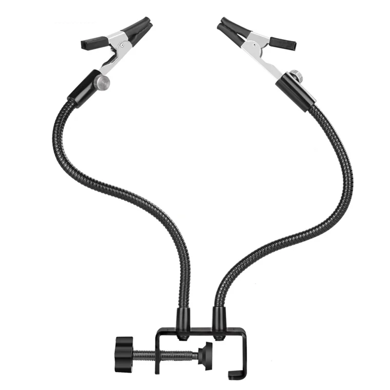 A88E-Metal Welding Holder 2PCS Flexible Arms Soldering Third Helping-Hand PCB Stand Clamp Table Spring Tube Repairing Tool