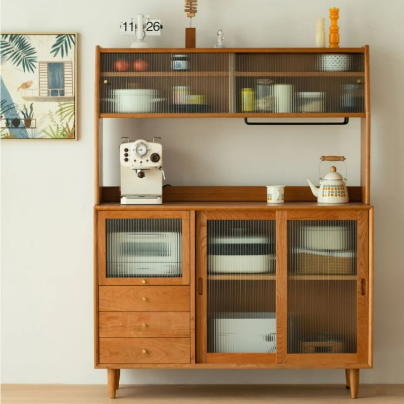 

Nordic solid wood dining side cabinet cherry wood locker Japanese restaurant kitchen furniture modern