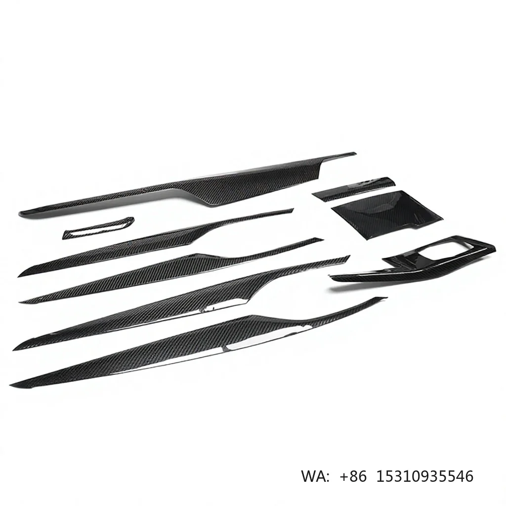 Refone Carbon-Fiber Clip-On Interior Trim New 5 Series 6 Series GT M5-Style Dashboard Panel Center Console Decorative Strip